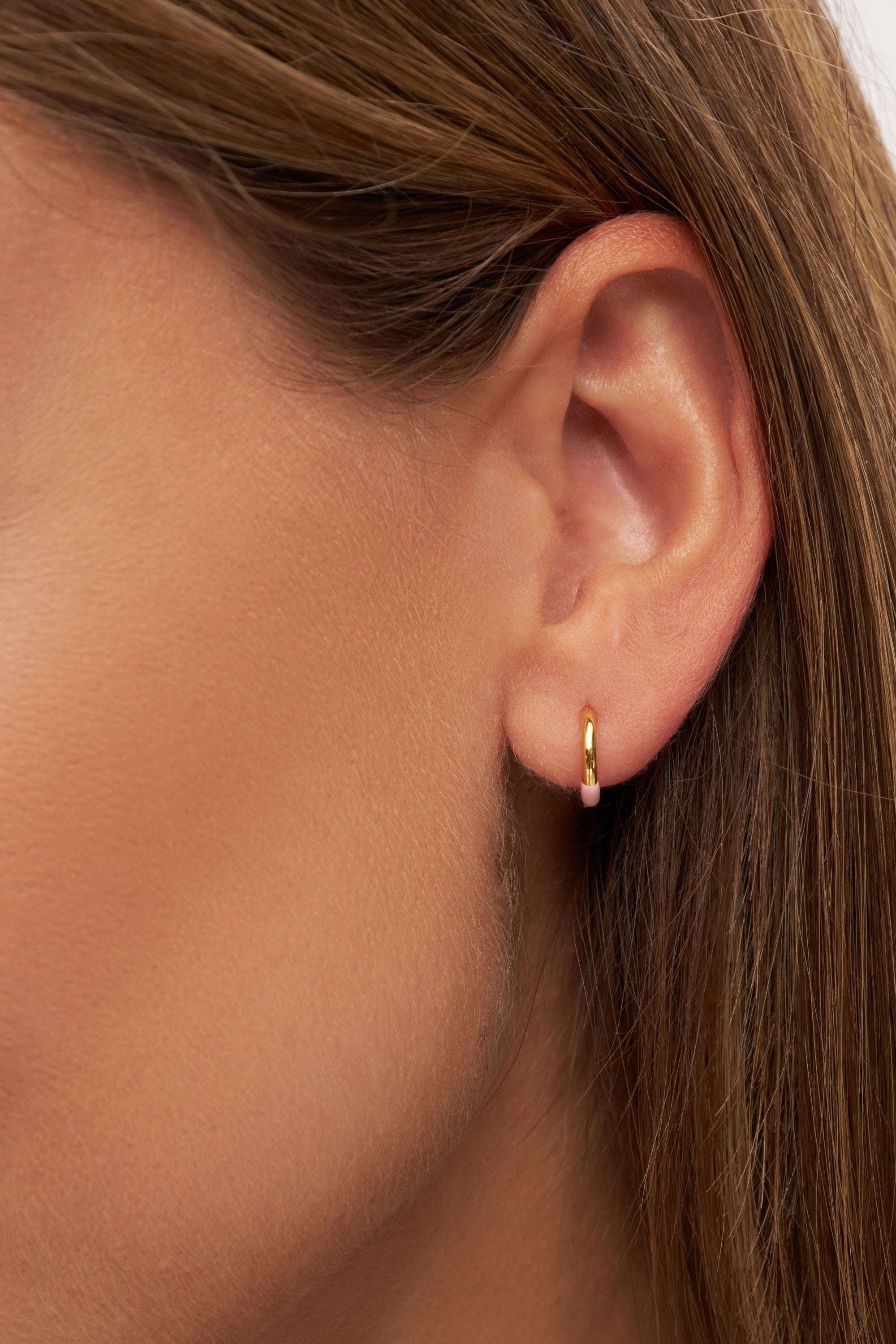 Color Half Dip hoop - Light Pink